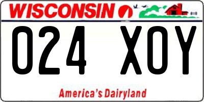 WI license plate 024XOY