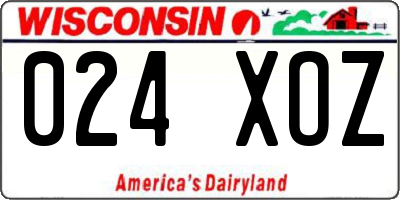 WI license plate 024XOZ