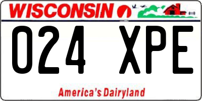 WI license plate 024XPE