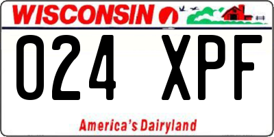 WI license plate 024XPF