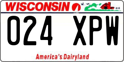 WI license plate 024XPW