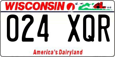 WI license plate 024XQR