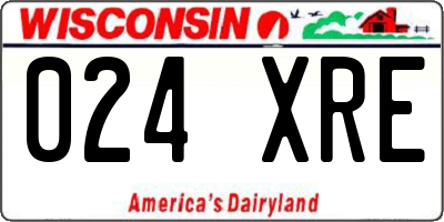 WI license plate 024XRE