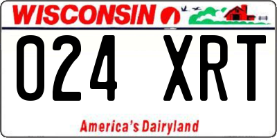 WI license plate 024XRT