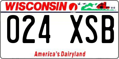 WI license plate 024XSB