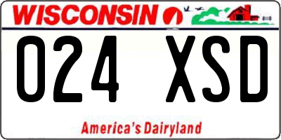 WI license plate 024XSD