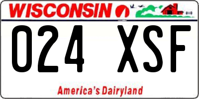 WI license plate 024XSF