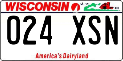 WI license plate 024XSN