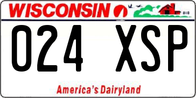 WI license plate 024XSP