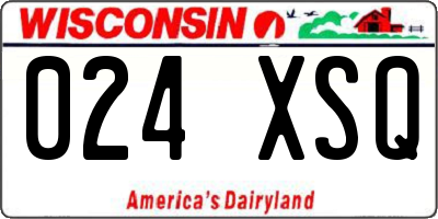 WI license plate 024XSQ
