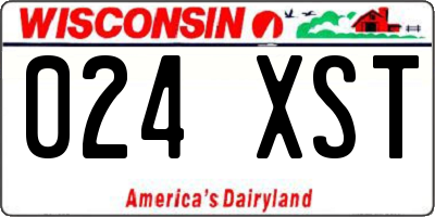 WI license plate 024XST