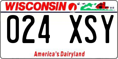 WI license plate 024XSY