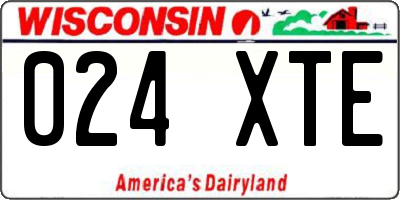 WI license plate 024XTE