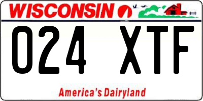 WI license plate 024XTF