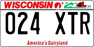 WI license plate 024XTR