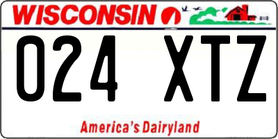WI license plate 024XTZ