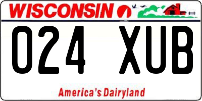WI license plate 024XUB