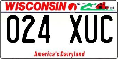 WI license plate 024XUC