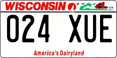WI license plate 024XUE