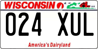 WI license plate 024XUL