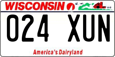 WI license plate 024XUN