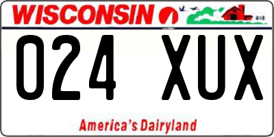 WI license plate 024XUX