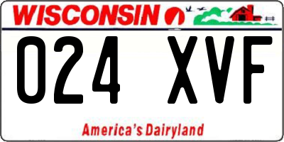WI license plate 024XVF