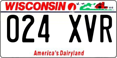 WI license plate 024XVR