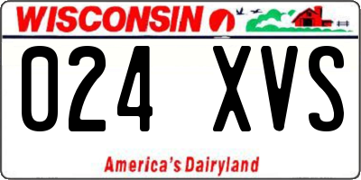 WI license plate 024XVS