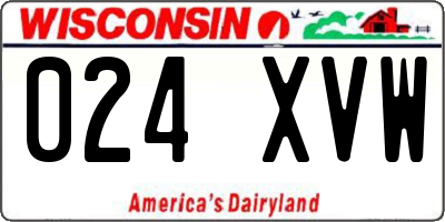 WI license plate 024XVW