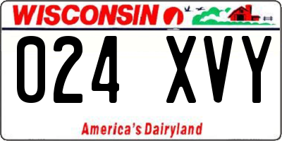 WI license plate 024XVY