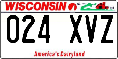 WI license plate 024XVZ