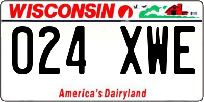 WI license plate 024XWE
