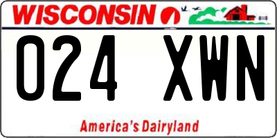 WI license plate 024XWN