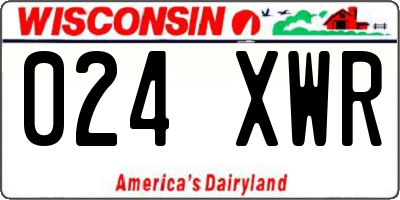WI license plate 024XWR