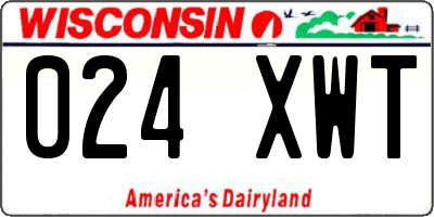 WI license plate 024XWT