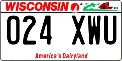 WI license plate 024XWU