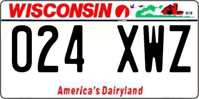 WI license plate 024XWZ