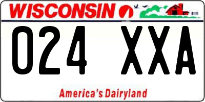 WI license plate 024XXA