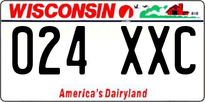 WI license plate 024XXC