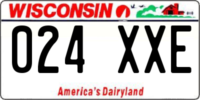 WI license plate 024XXE
