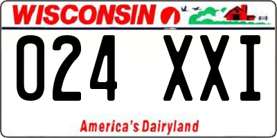 WI license plate 024XXI