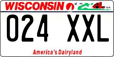 WI license plate 024XXL