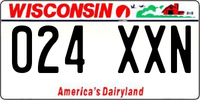 WI license plate 024XXN