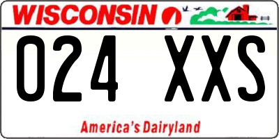 WI license plate 024XXS