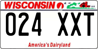 WI license plate 024XXT