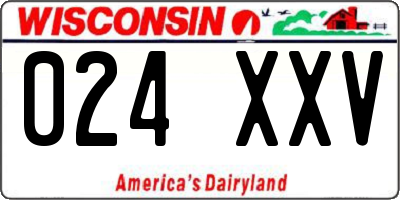 WI license plate 024XXV