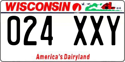 WI license plate 024XXY