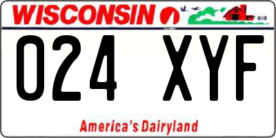 WI license plate 024XYF