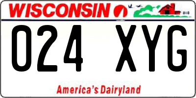 WI license plate 024XYG